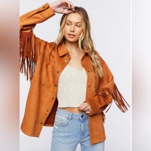 Forever 21 Burnt Orange Fringe Jacket